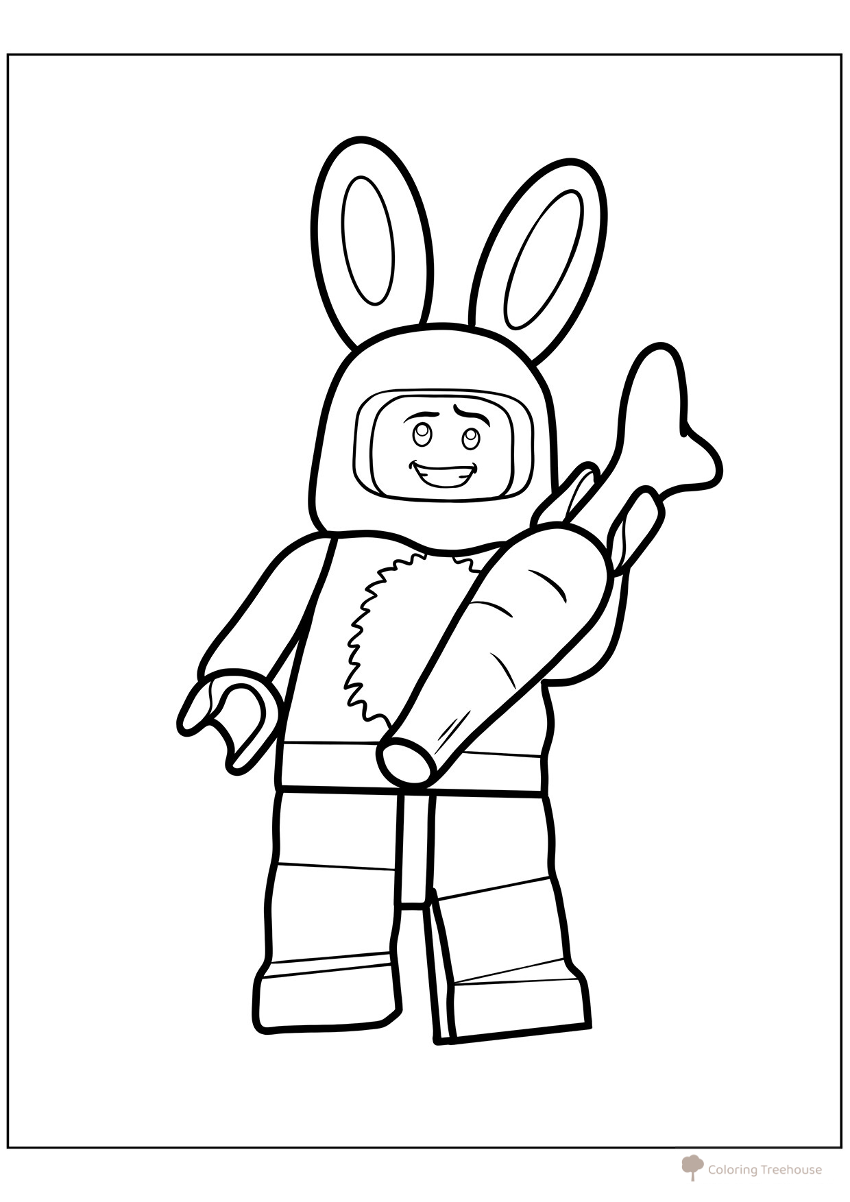 Página para colorear «Lego Conejito de Pascua» dibujo para colorear gratis de Pascua — páginas para colorear