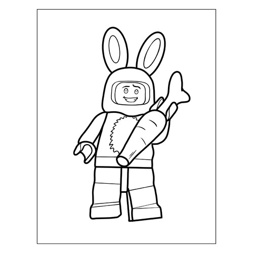 Página para colorear «Lego Conejito de Pascua» dibujo para colorear gratis de Pascua — páginas para colorear