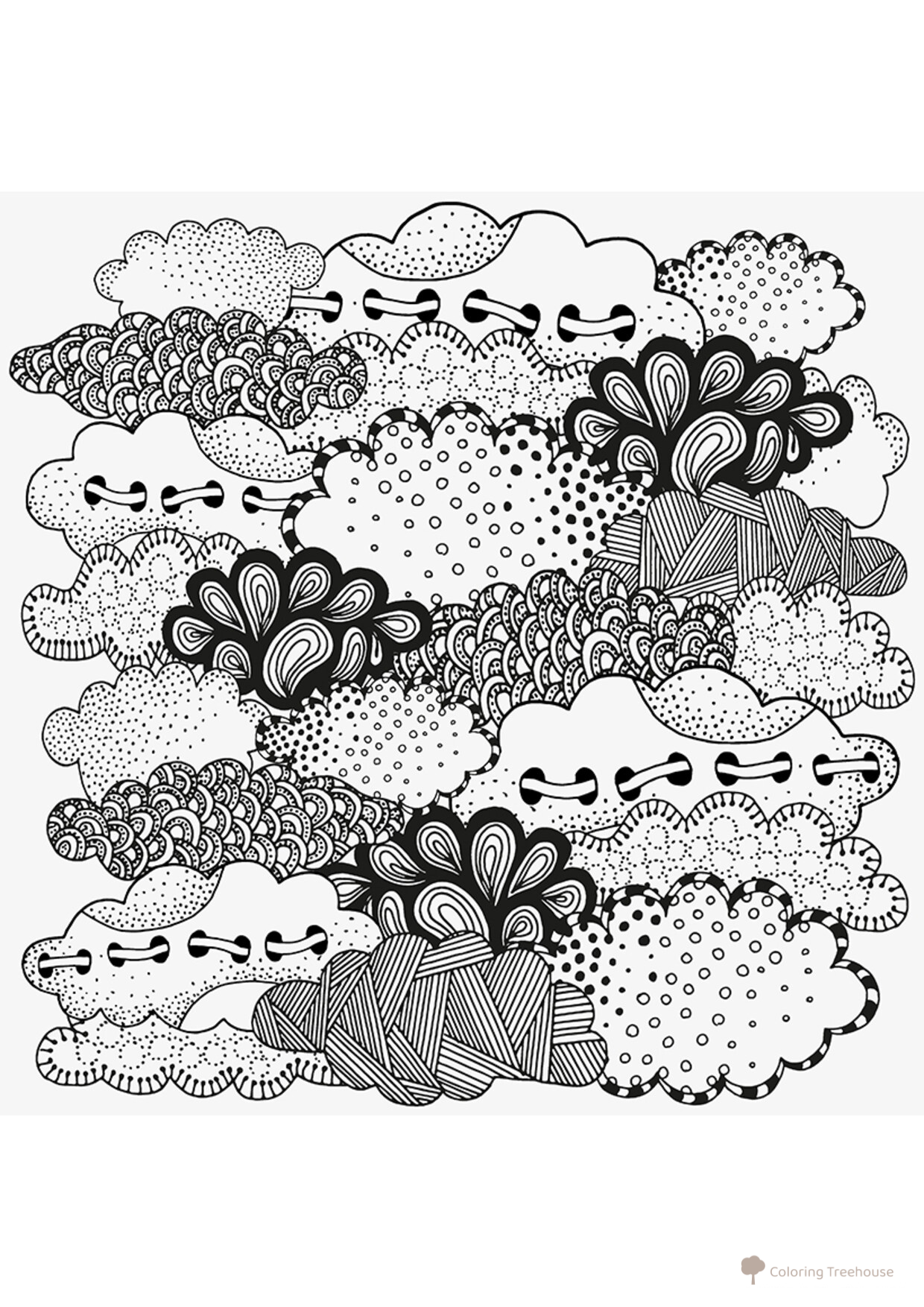 Anti-Stress Cloud Coloring Page free printable Anti-Stress Coloring Pages coloring page