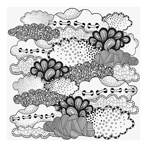 Anti-Stress Cloud Coloring Page free printable Anti-Stress Coloring Pages coloring page