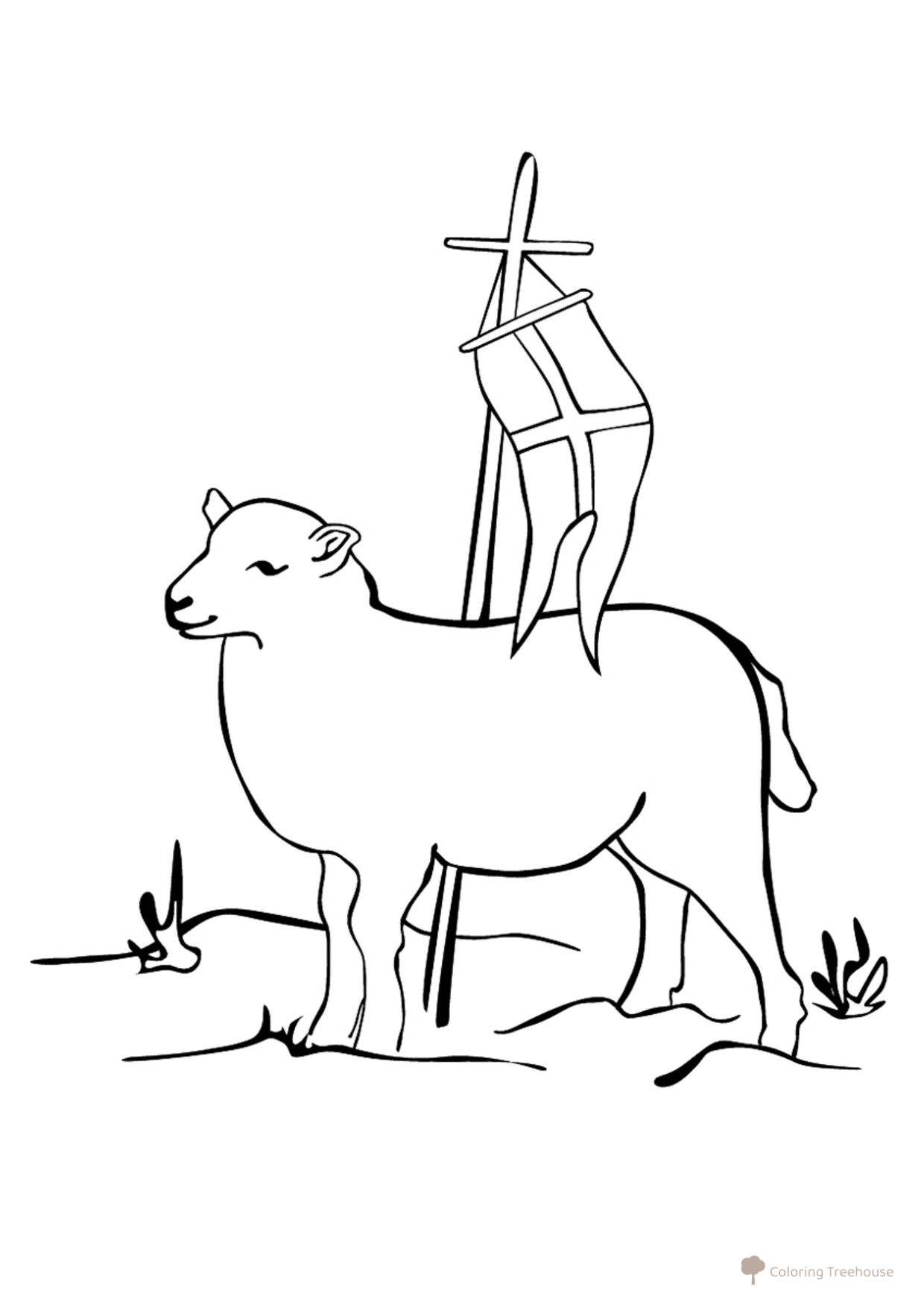 Easter Lamb Coloring Page free printable Easter Coloring Pages coloring page