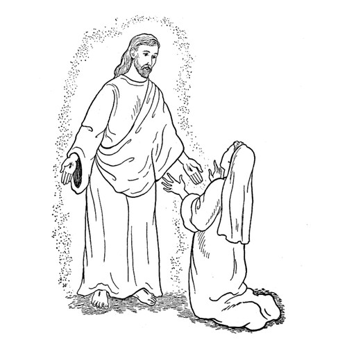 Página para colorear: Escena bíblica de Pascua dibujo para colorear gratis de Pascua — páginas para colorear
