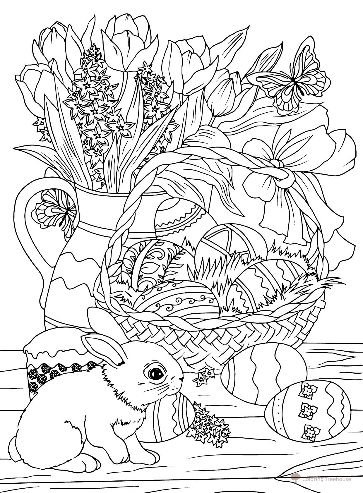 Pintura de Pascua para colorear dibujo para colorear gratis de Pascua — páginas para colorear