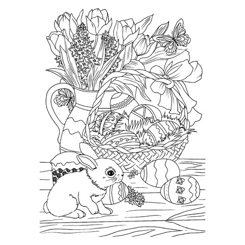 Pintura de Pascua para colorear dibujo para colorear gratis de Pascua — páginas para colorear
