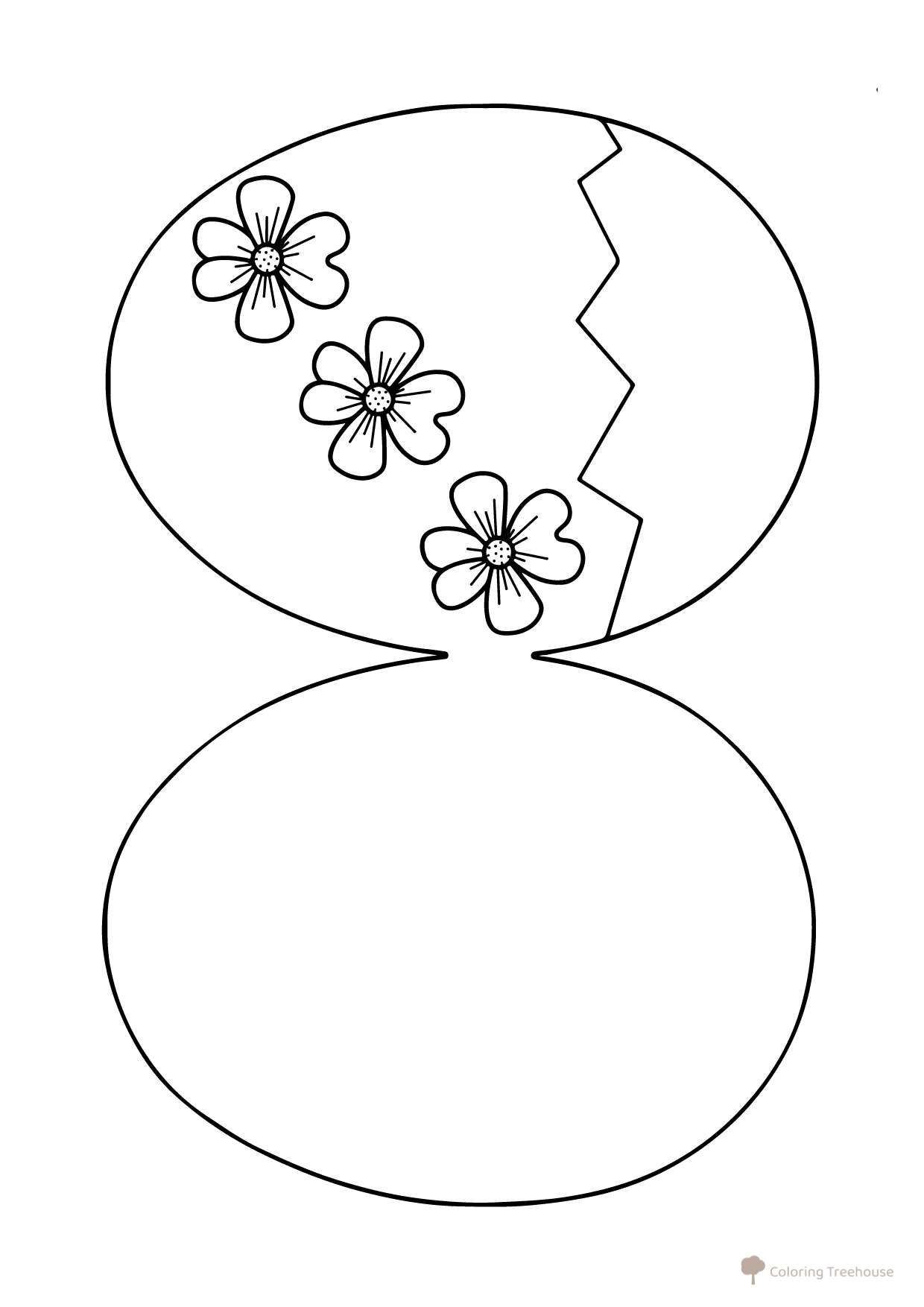 Página para colorear: Tarjeta de Pascua con flores dibujo para colorear gratis de Pascua — páginas para colorear
