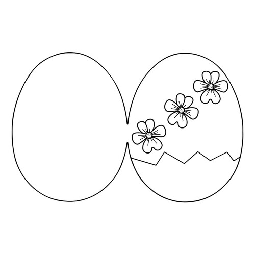 Página para colorear: Tarjeta de Pascua con flores dibujo para colorear gratis de Pascua — páginas para colorear