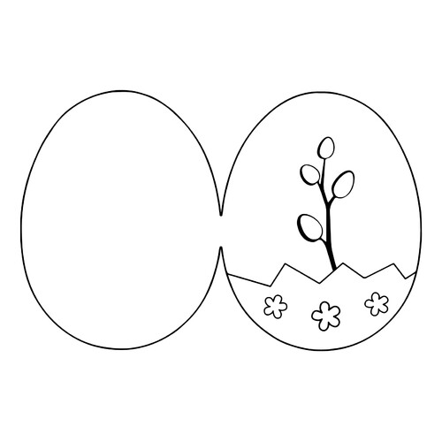 Pascua: tarjeta para colorear con ramas de sauce dibujo para colorear gratis de Pascua — páginas para colorear