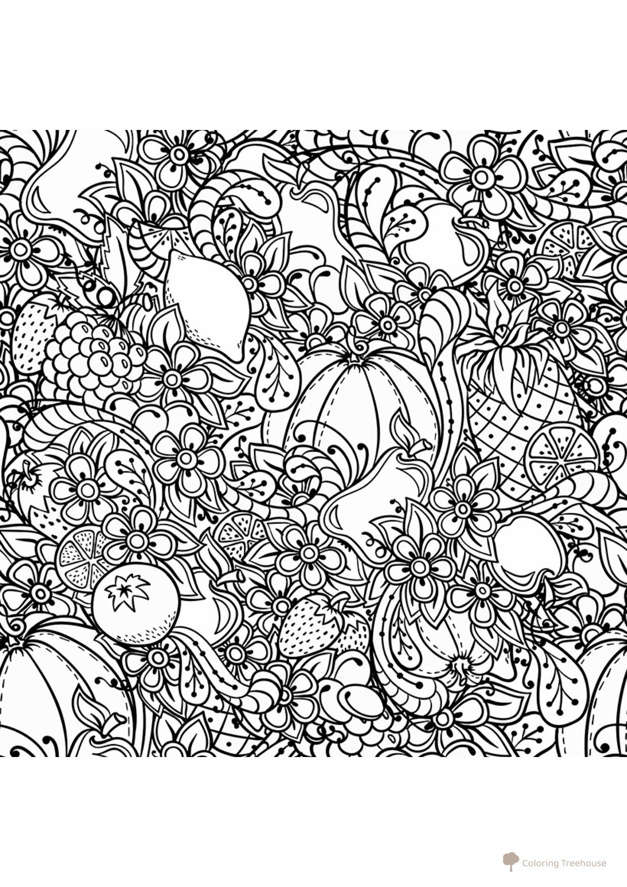 Libro para colorear antiestrés: Otoño y calabazas dibujo para colorear gratis de Anti-Stress Coloring Pages