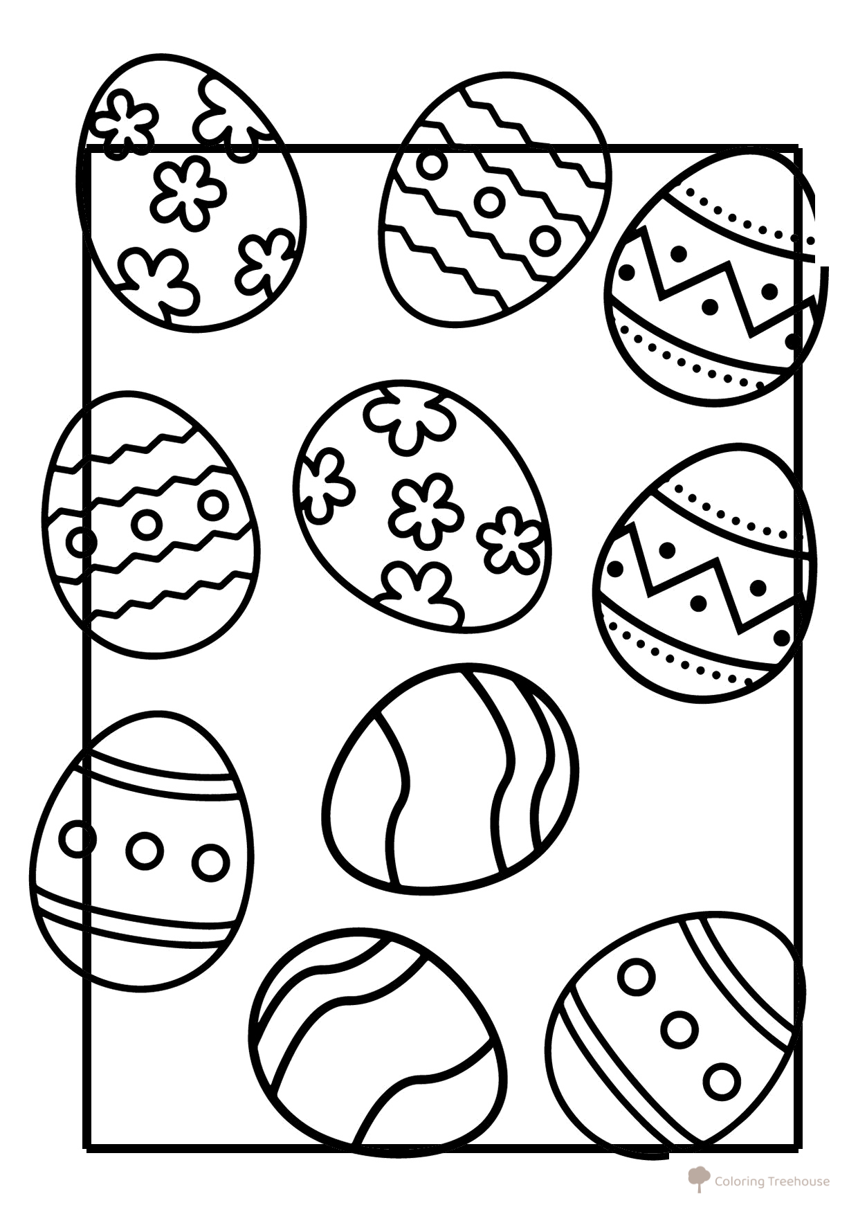 Página para colorear: Huevos de Pascua para guirnalda dibujo para colorear gratis de Pascua — páginas para colorear
