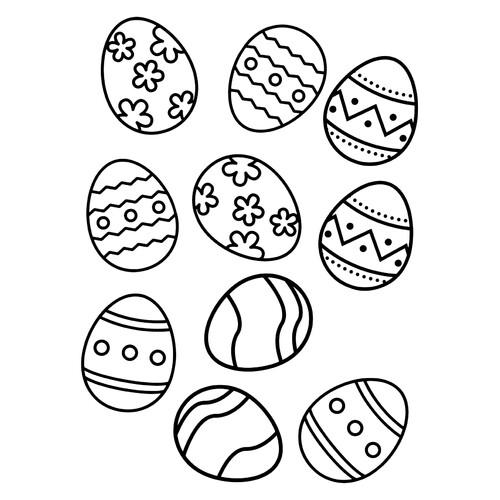 Página para colorear: Huevos de Pascua para guirnalda dibujo para colorear gratis de Pascua — páginas para colorear
