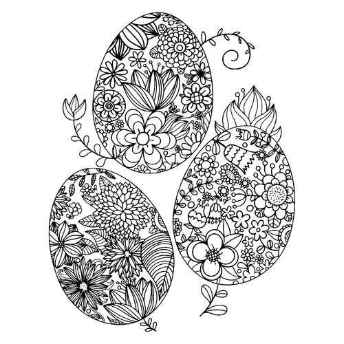 Anti-Stress Easter Eggs Coloring Page free printable Easter Coloring Pages coloring page
