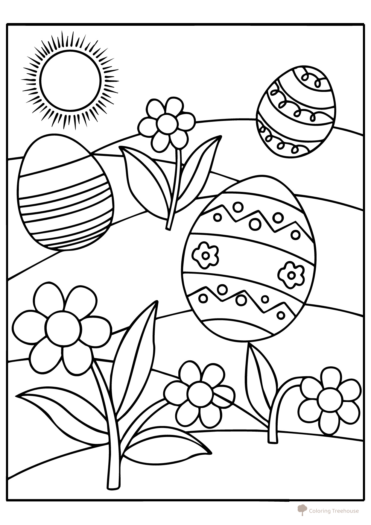 Easter Eggs Coloring Page for Toddlers free printable Easter Coloring Pages coloring page