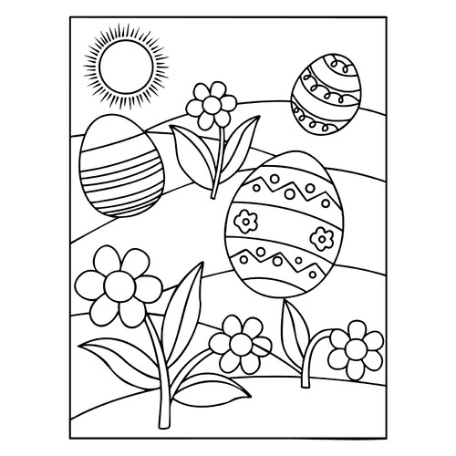 Easter Eggs Coloring Page for Toddlers free printable Easter Coloring Pages coloring page