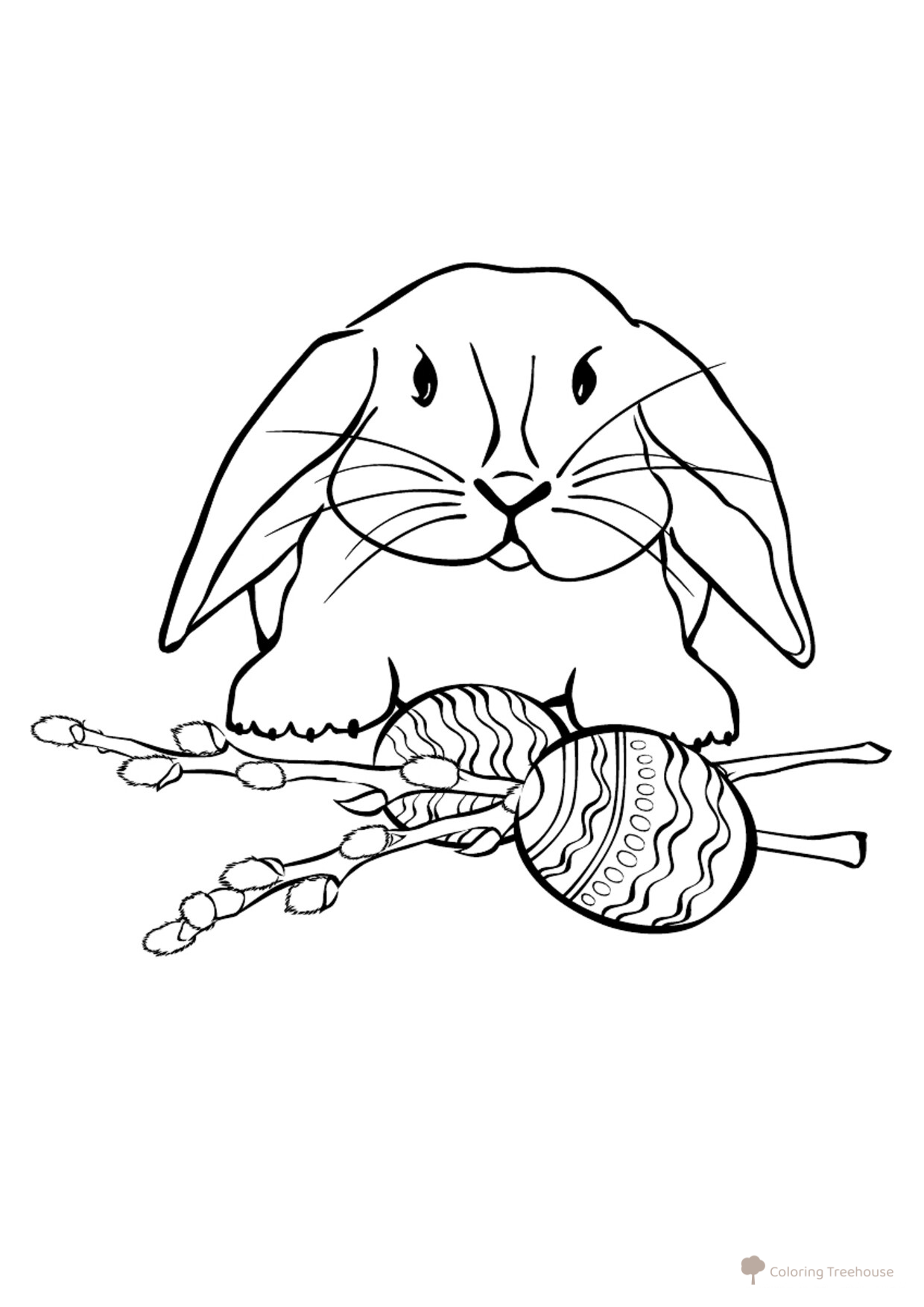 Página para colorear: Conejo de Pascua dibujo para colorear gratis de Pascua — páginas para colorear