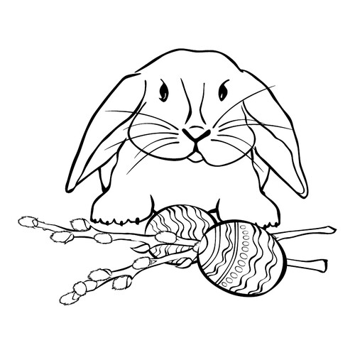 Página para colorear: Conejo de Pascua dibujo para colorear gratis de Pascua — páginas para colorear