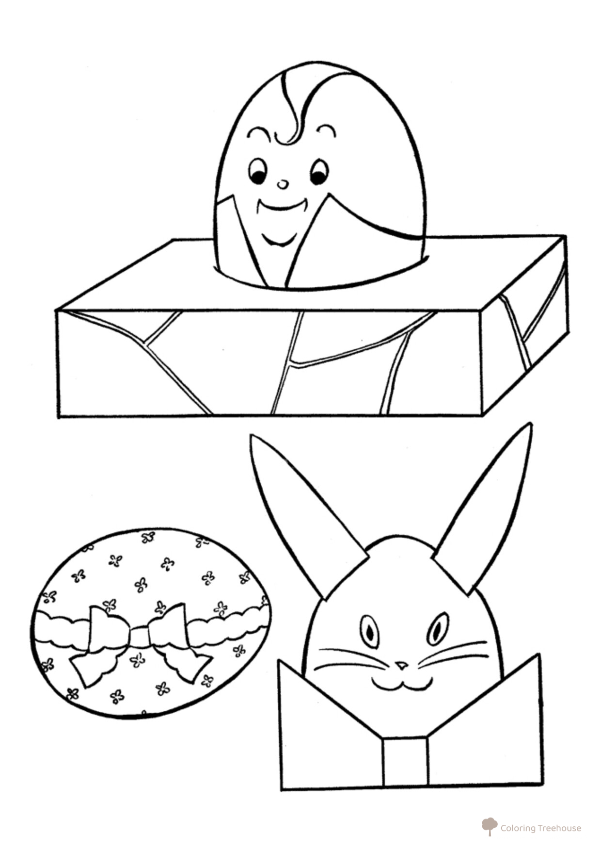 Página para colorear: ¡Decora y recorta regalos de Pascua! dibujo para colorear gratis de Pascua — páginas para colorear
