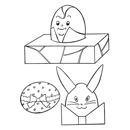 Página para colorear: ¡Decora y recorta regalos de Pascua! dibujo para colorear gratis de Pascua — páginas para colorear