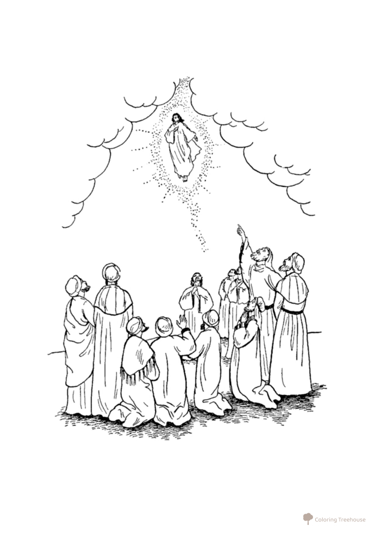 Easter Scene from the Bible Coloring Page free printable Easter Coloring Pages coloring page