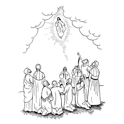 Dibujo para colorear: Escena bíblica de la Pascua dibujo para colorear gratis de Pascua — páginas para colorear