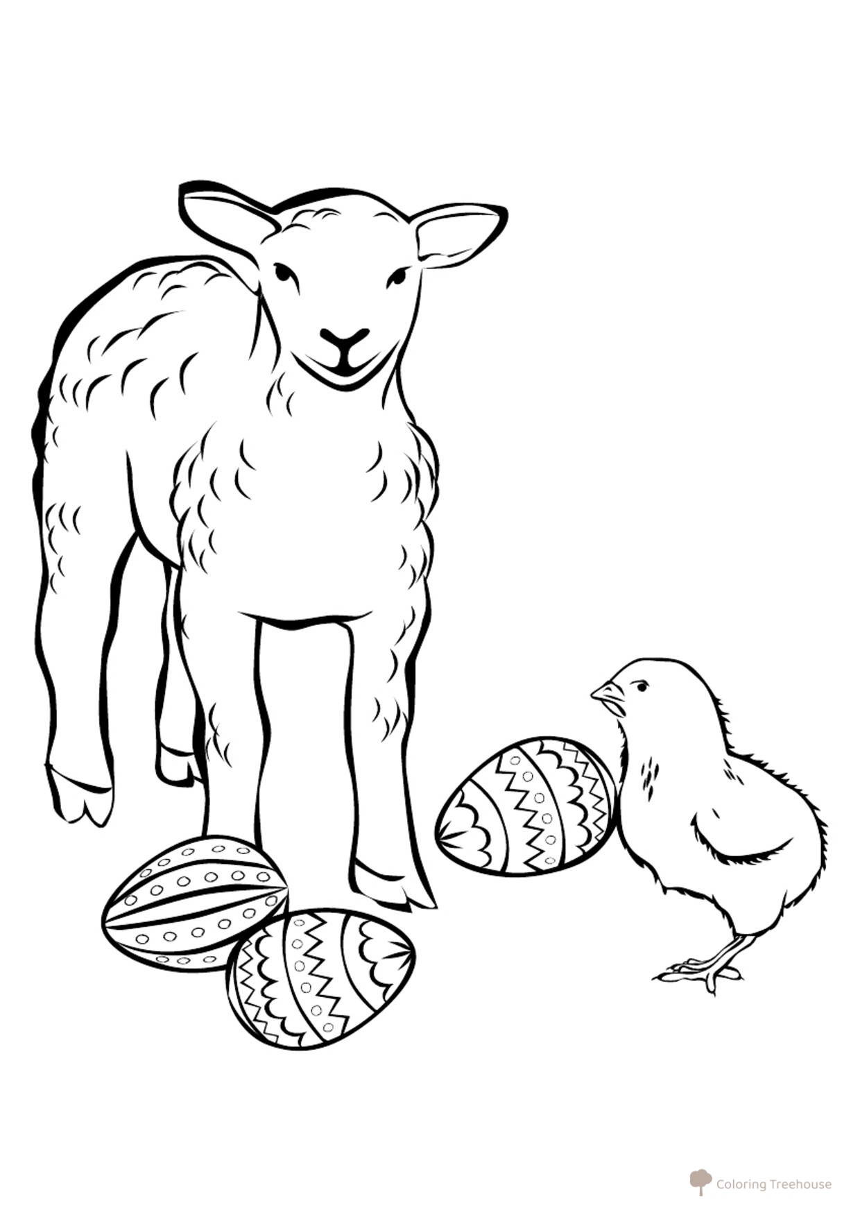 Easter Symbols Coloring Page free printable Easter Coloring Pages coloring page