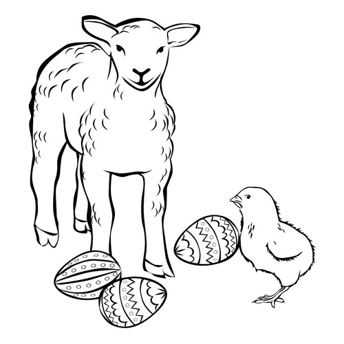 Easter Symbols Coloring Page free printable Easter Coloring Pages coloring page