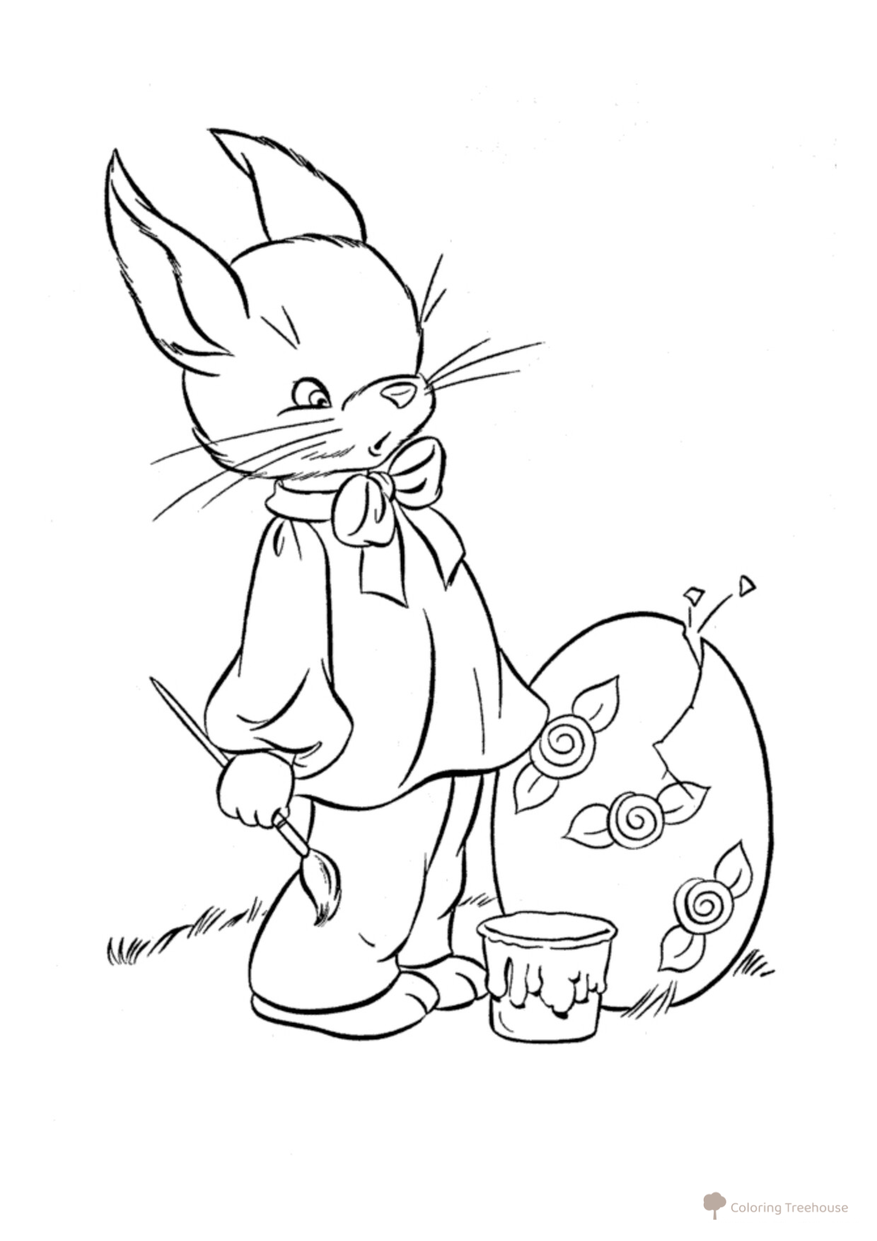 Página para colorear: Huevo de Pascua agrietado dibujo para colorear gratis de Pascua — páginas para colorear