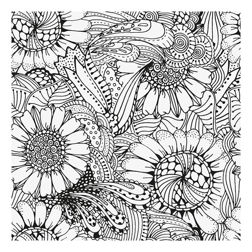 Anti-Stress Sunflower Coloring Page free printable Anti-Stress Coloring Pages coloring page