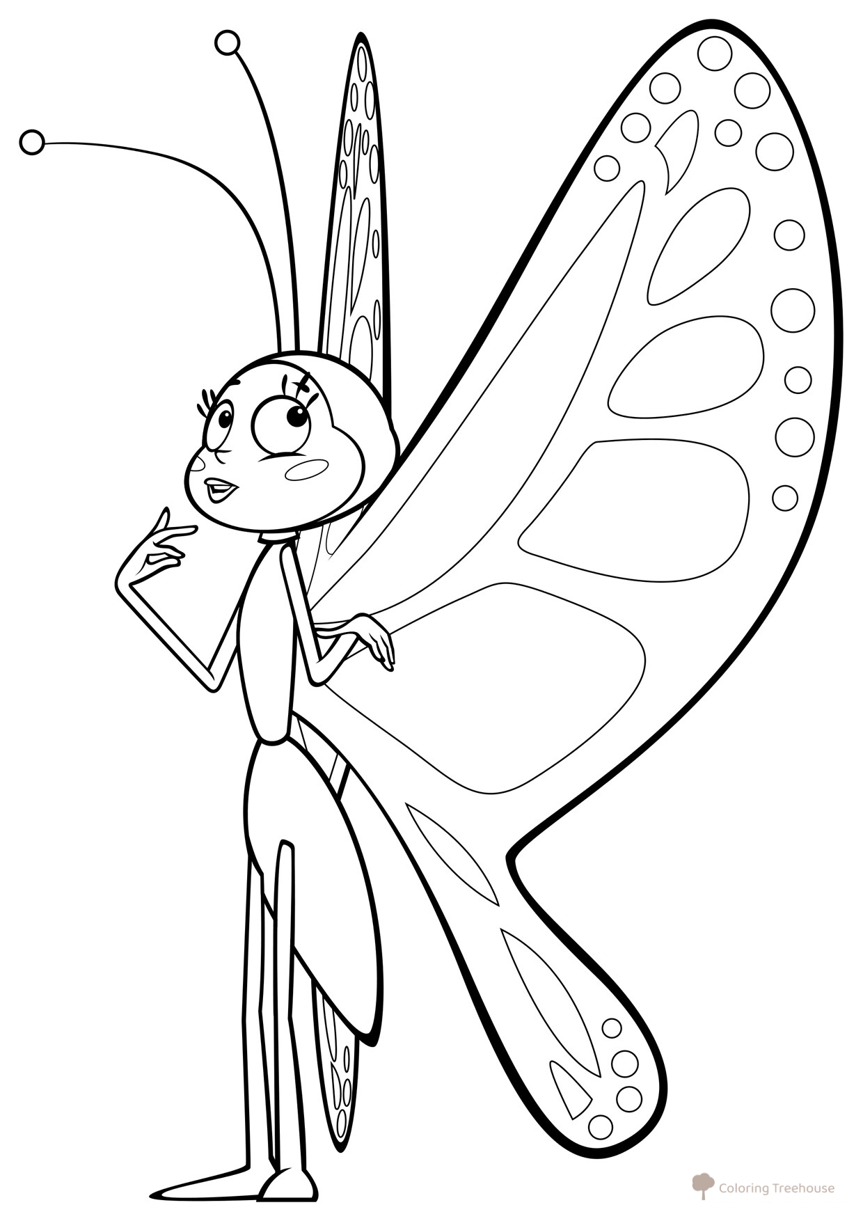 Beatrice the Butterfly Coloring Page free printable Maya the Bee Coloring Pages coloring page