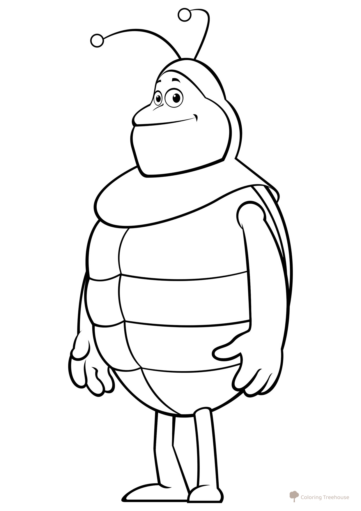 Página para colorear: Kurt el escarabajo dibujo para colorear gratis de Páginas para colorear de la abeja Maya