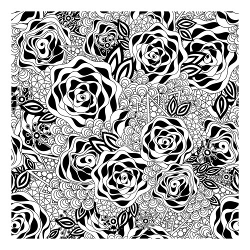 Anti-Stress Rose Coloring Page free printable Anti-Stress Coloring Pages coloring page
