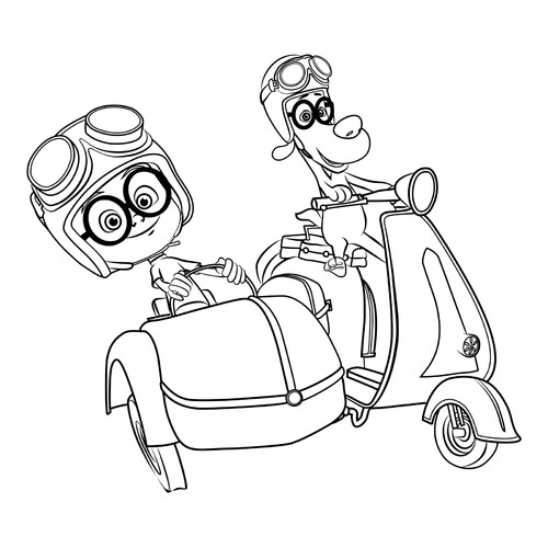 Sherman and Mr. Peabody Coloring Page free printable Mr. Peabody and Sherman Coloring Pages coloring page