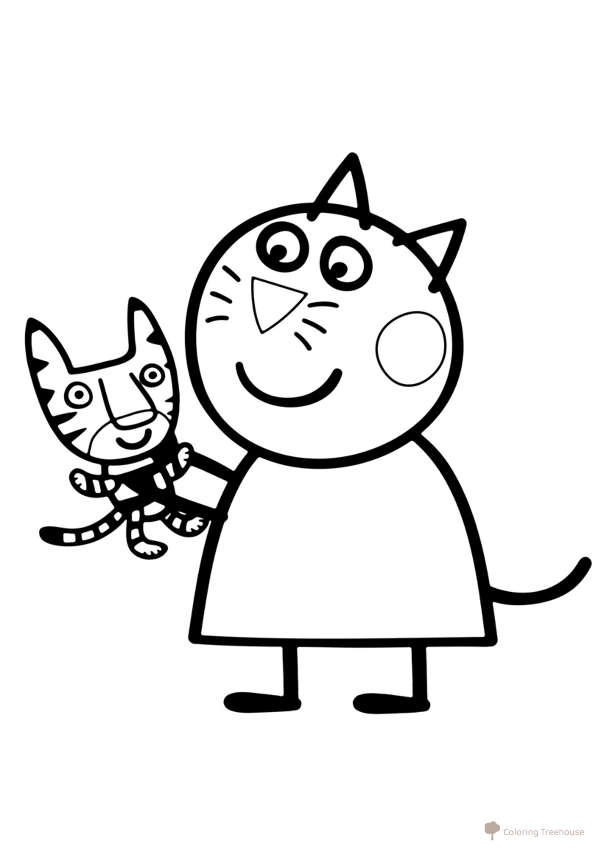 Candy Cat Coloring Page free printable Peppa Pig Coloring Pages coloring page