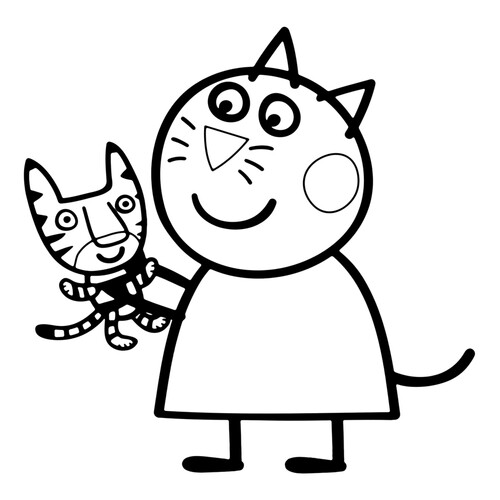 Candy Cat Coloring Page free printable Peppa Pig Coloring Pages coloring page