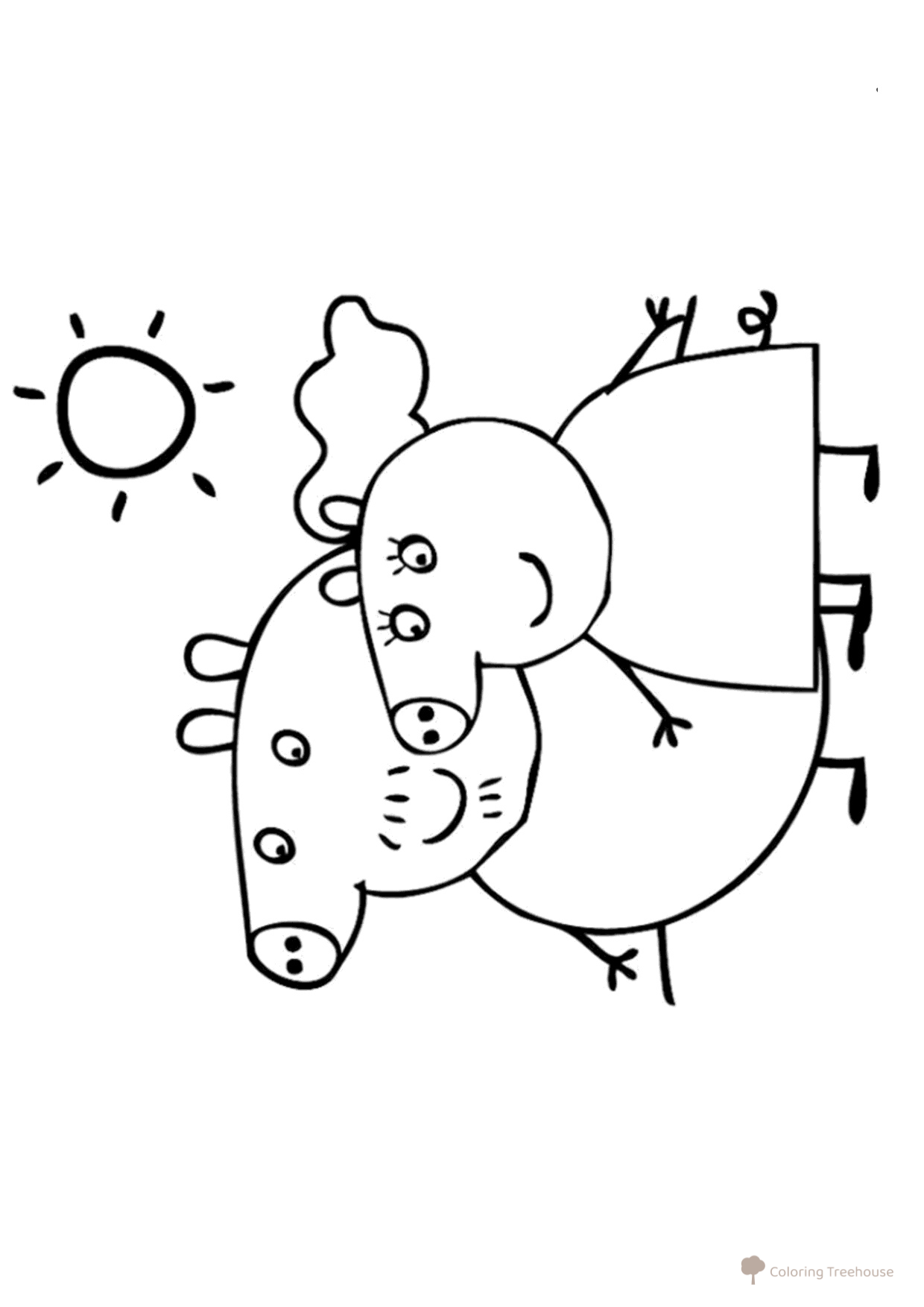 Página para colorear: Papá Cerdo y Mamá Cerdita dibujo para colorear gratis de Páginas para colorear de la Peppa Pig
