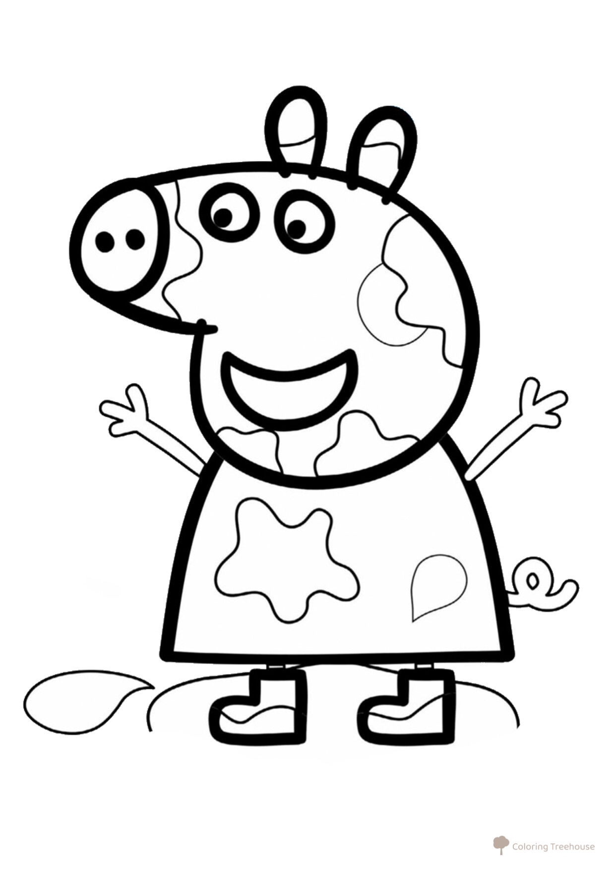 Peppa Pig Messy Coloring Page free printable Peppa Pig Coloring Pages coloring page