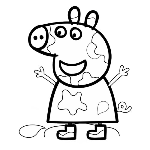Peppa Pig Messy Coloring Page free printable Peppa Pig Coloring Pages coloring page