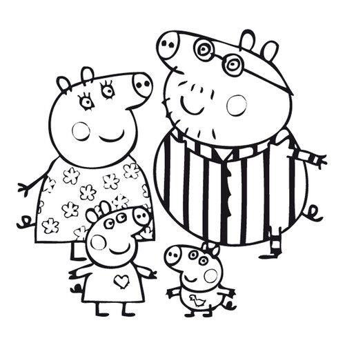 Peppa Pig Family Coloring Page free printable Peppa Pig Coloring Pages coloring page