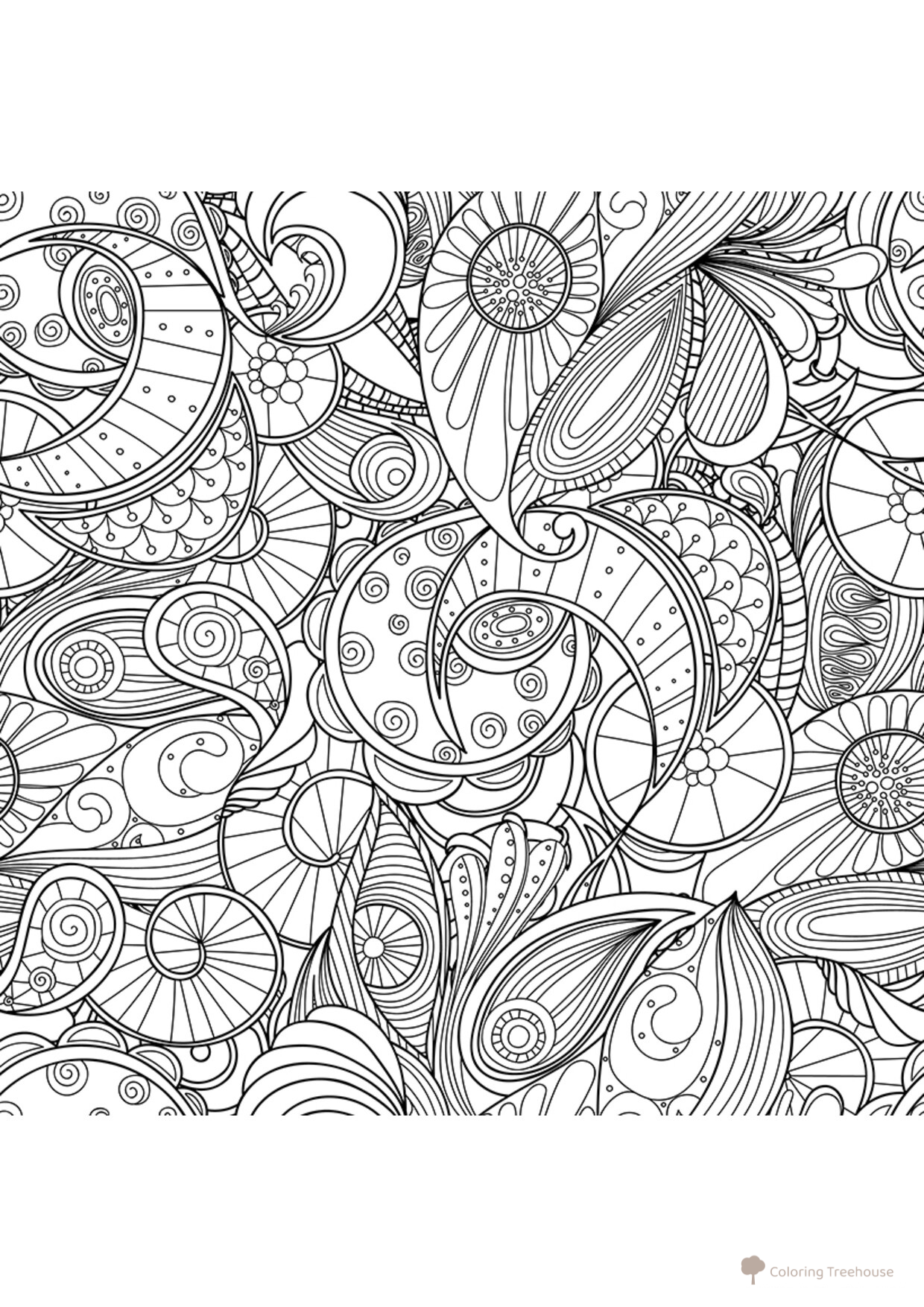 Anti-Stress Coloring Page: Waves in Zentangle Style free printable Anti-Stress Coloring Pages coloring page