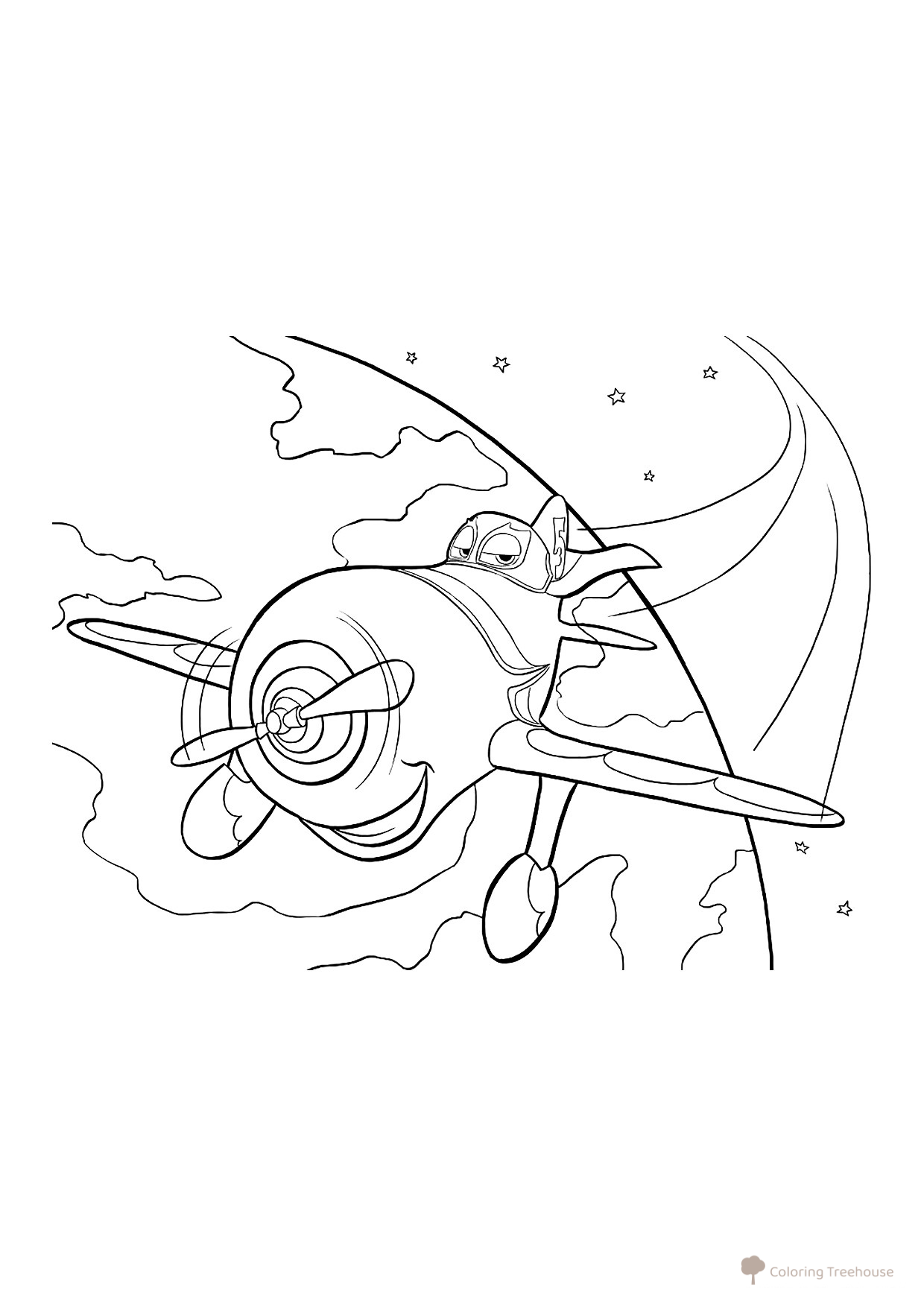 El Chupacabra in the Sky Coloring Page free printable Planes: Fire and Rescue Coloring Pages coloring page