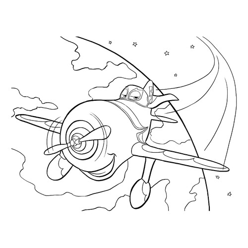 El Chupacabra in the Sky Coloring Page free printable Planes: Fire and Rescue Coloring Pages coloring page