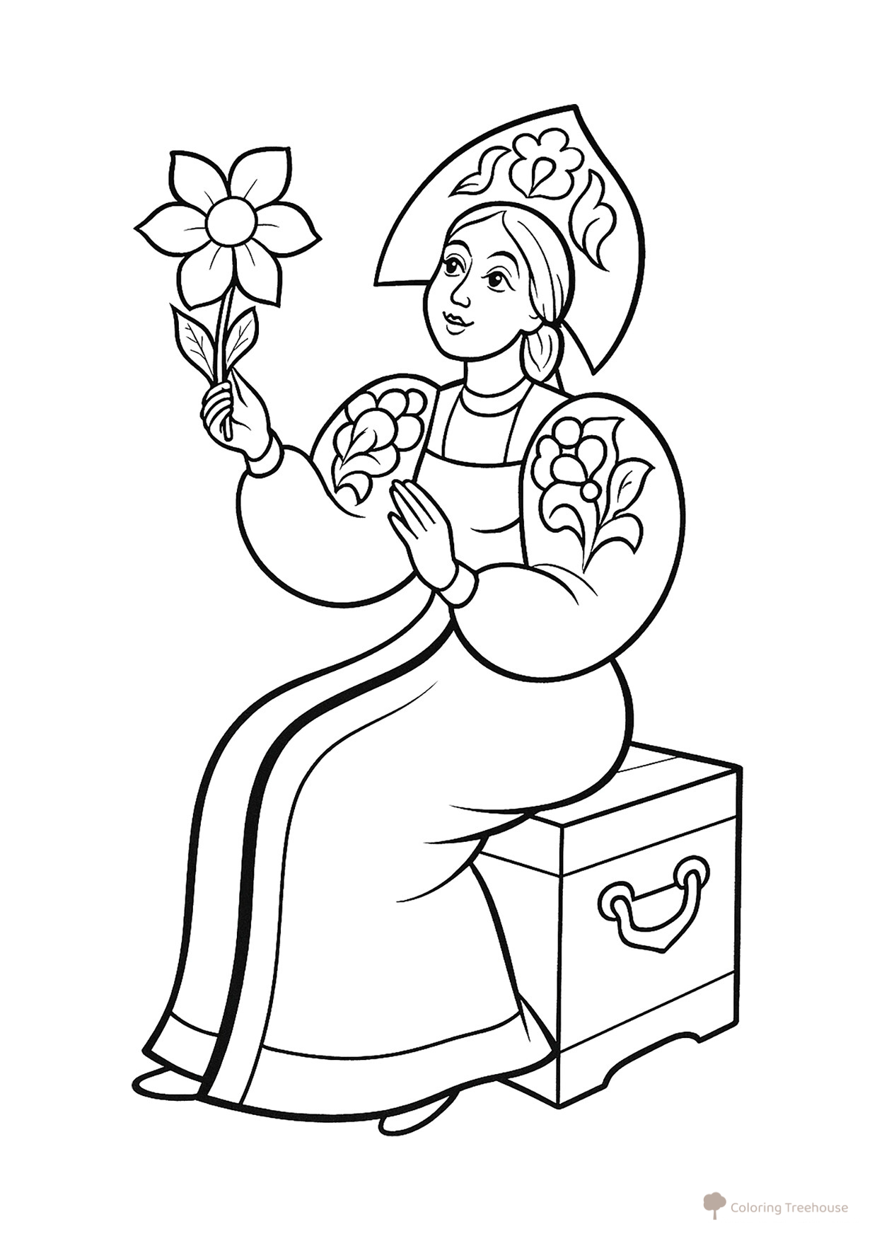 Página para colorear «La flor escarlata» dibujo para colorear gratis de Páginas para colorear de cuentos
