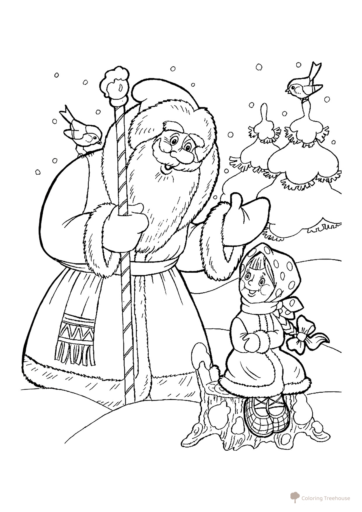 Morozko Coloring Page free printable Fairy Tale Coloring Pages coloring page