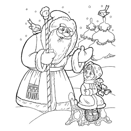 Morozko Coloring Page free printable Fairy Tale Coloring Pages coloring page