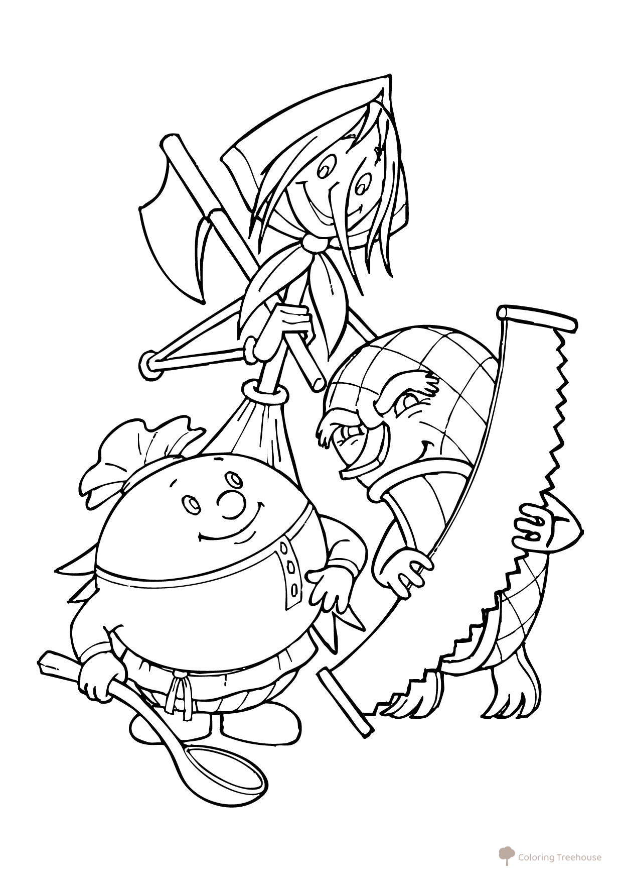 The Bubble, the Straw and the Bast Shoe Coloring Page free printable Fairy Tale Coloring Pages coloring page