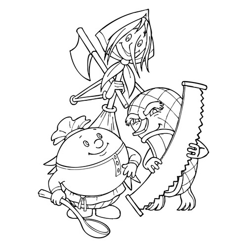 The Bubble, the Straw and the Bast Shoe Coloring Page free printable Fairy Tale Coloring Pages coloring page