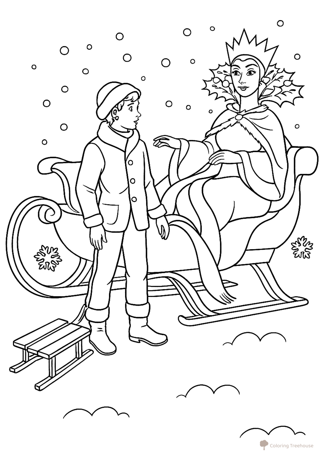 Snow Queen Coloring Page free printable Fairy Tale Coloring Pages coloring page