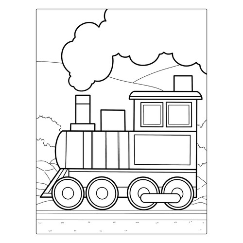 Classic Steam Locomotive Coloring Page free printable Train, Locomotive, and Electric Train Coloring Pages coloring page