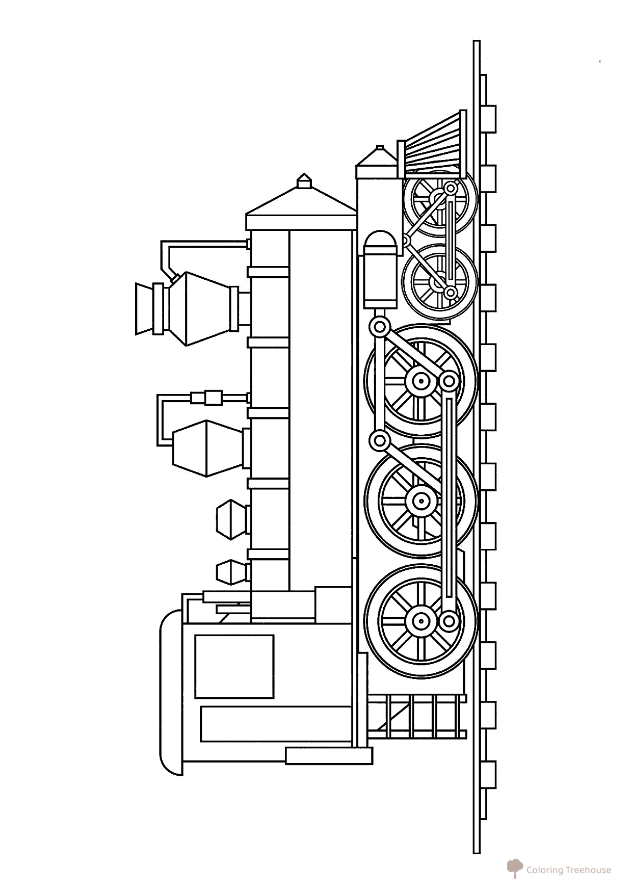 Página para colorear «Locomotora para los más pequeños» dibujo para colorear gratis de Páginas para colorear de trenes, locomotoras y coches eléctricos