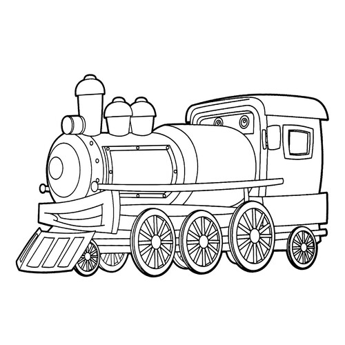 Locomotive with Eyes Coloring Page free printable Train, Locomotive, and Electric Train Coloring Pages coloring page