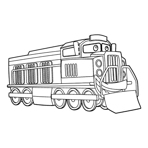 Página para colorear «Locomotora de dibujos animados» dibujo para colorear gratis de Páginas para colorear de trenes, locomotoras y coches eléctricos